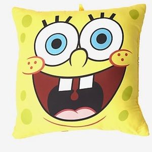 spongebob double sided pillow with squid ears pin